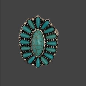 Paparazzi-Turquoise Silver Women's Ring Adjustable